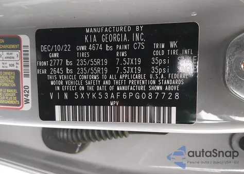 2023 Kia Sportage Sx-Prestige из США, поврежденный, VIN 5XYK53AF6PG087728